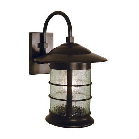 Arroyo Craftsman 9" Newport Wall Mount, Mission Brown, Tan Glass NB-9TN-MB